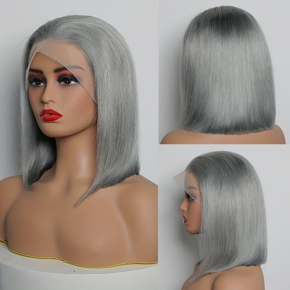 CYSDRH grey bob wig pre-cut plucked hairline for easy styling