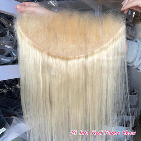 Pre-plucked baby hairs on CYSDRH Honey Blonde frontal blend for scalp realism.