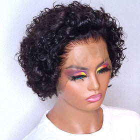 Czrleaty 13x1 lace front wet and wavy style enabling easy parting.