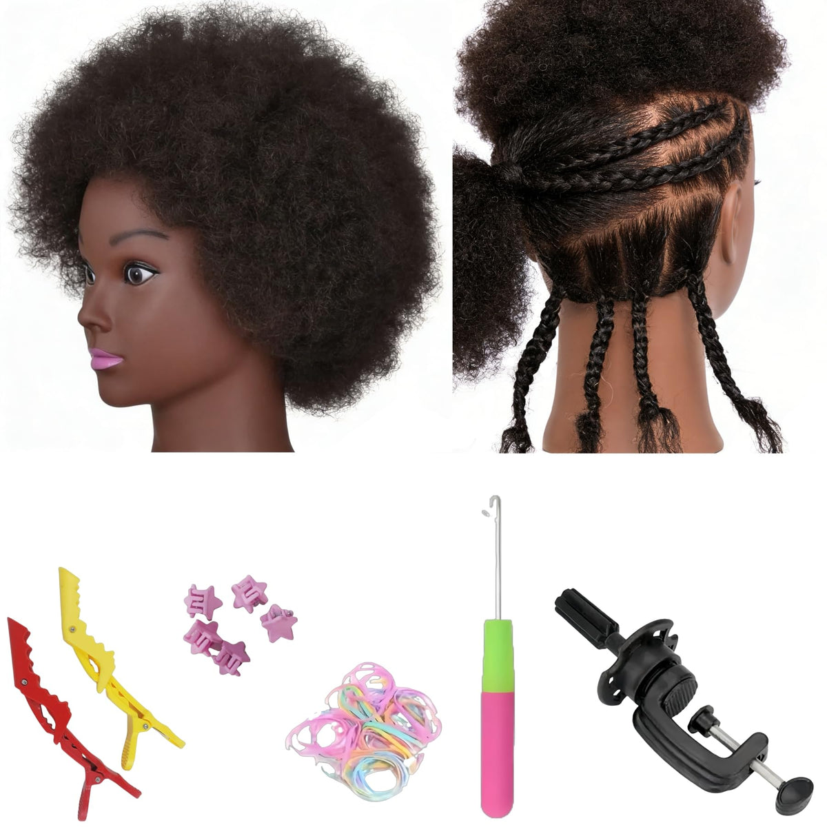 Czrleaty 100% human hair mannequin head for professional styling practice