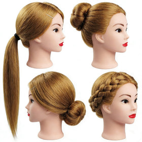 Czrleaty real hair doll head ideal for home practice for kids and beginners.