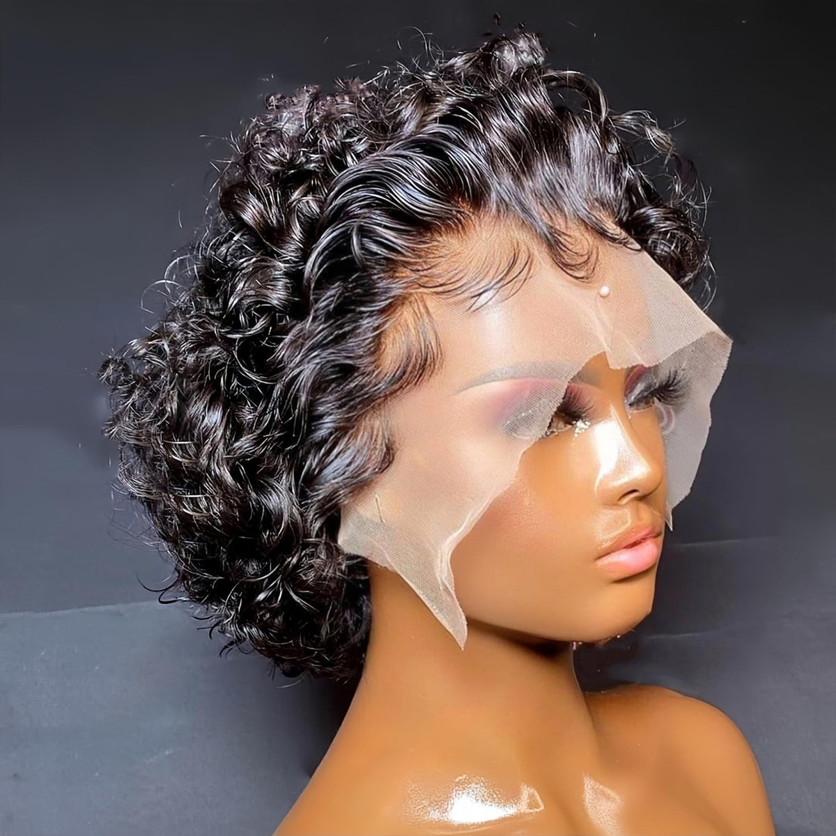 Czrleaty water wave lace front shows 13x1 parting for seamless styling.