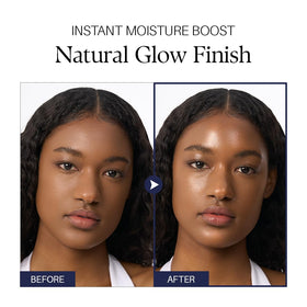 Fingertip applying a small amount to clean face.