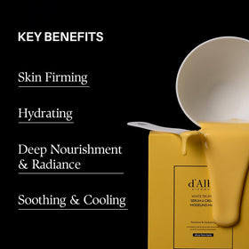 d'alba Piedmont modeling mask on face demonstrating even, mess-free application