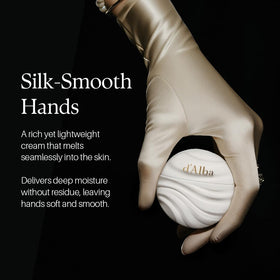 d'alba Piedmont Nourishing Objet Hand Cream dual-size bottle close-up
