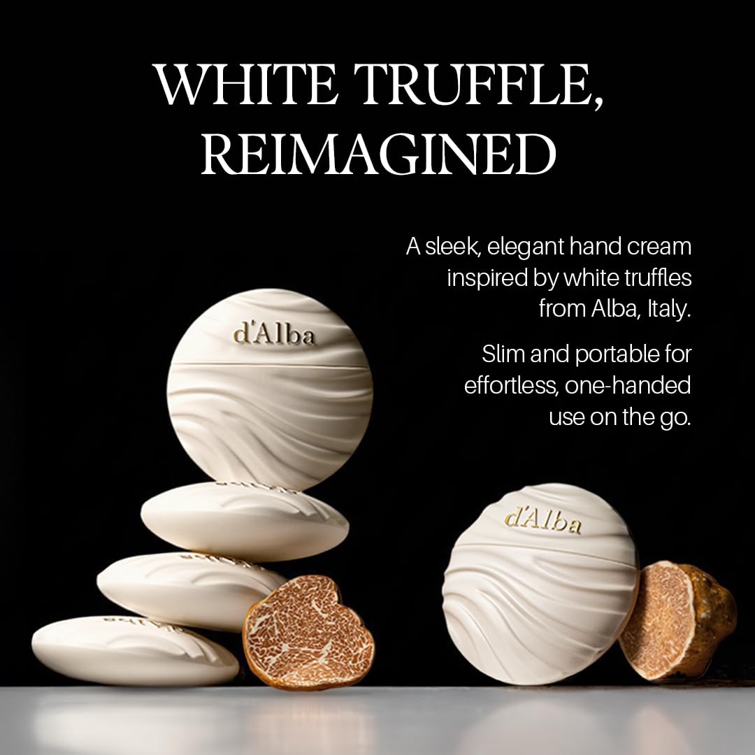 d'alba Piedmont Nourishing Objet Hand Cream texture close-up showing lightweight feel