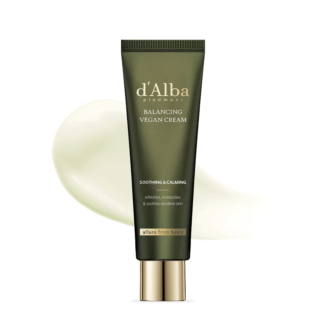d'alba Piedmont white truffle cream jar highlights rich hydration for sensitive skin.