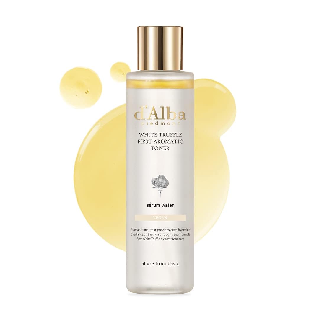 d'alba Piedmont white truffle toner bottle closeup highlights premium skincare for radiant skin