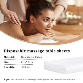 D DS CURTAIN white non-woven sheets, soft breathable cover for spa sessions.