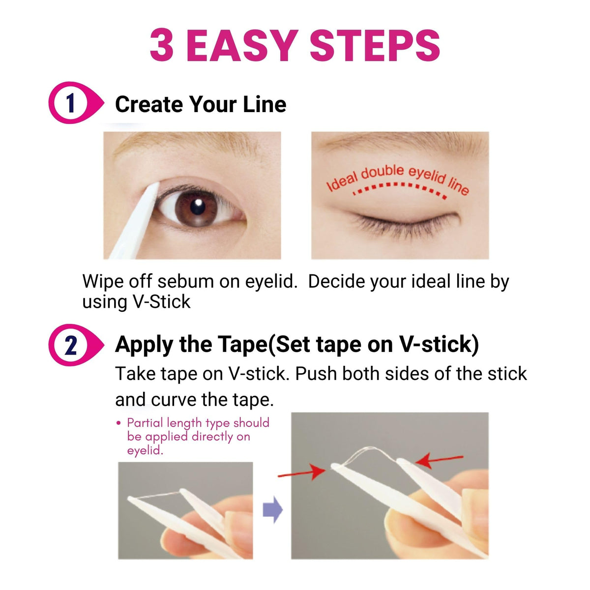 D-UP easy application demonstration on eyelid for beginners.