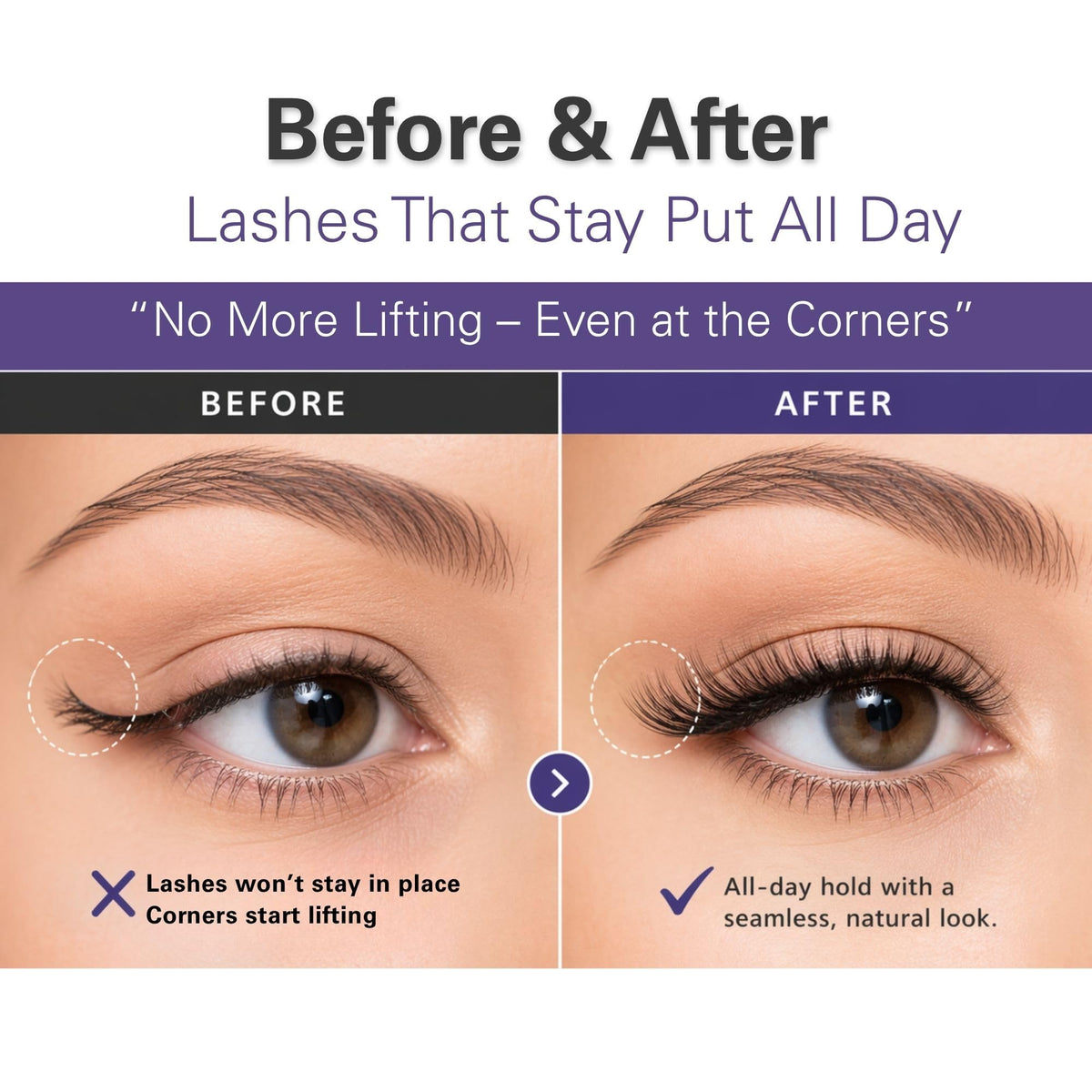 D-UP clear finish dries invisible for seamless lash bonding.