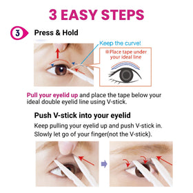 D-UP natural-look crease formation example for enhanced eye shape.