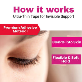 D-UP trim-to-fit strips showing customization for your eye shape.