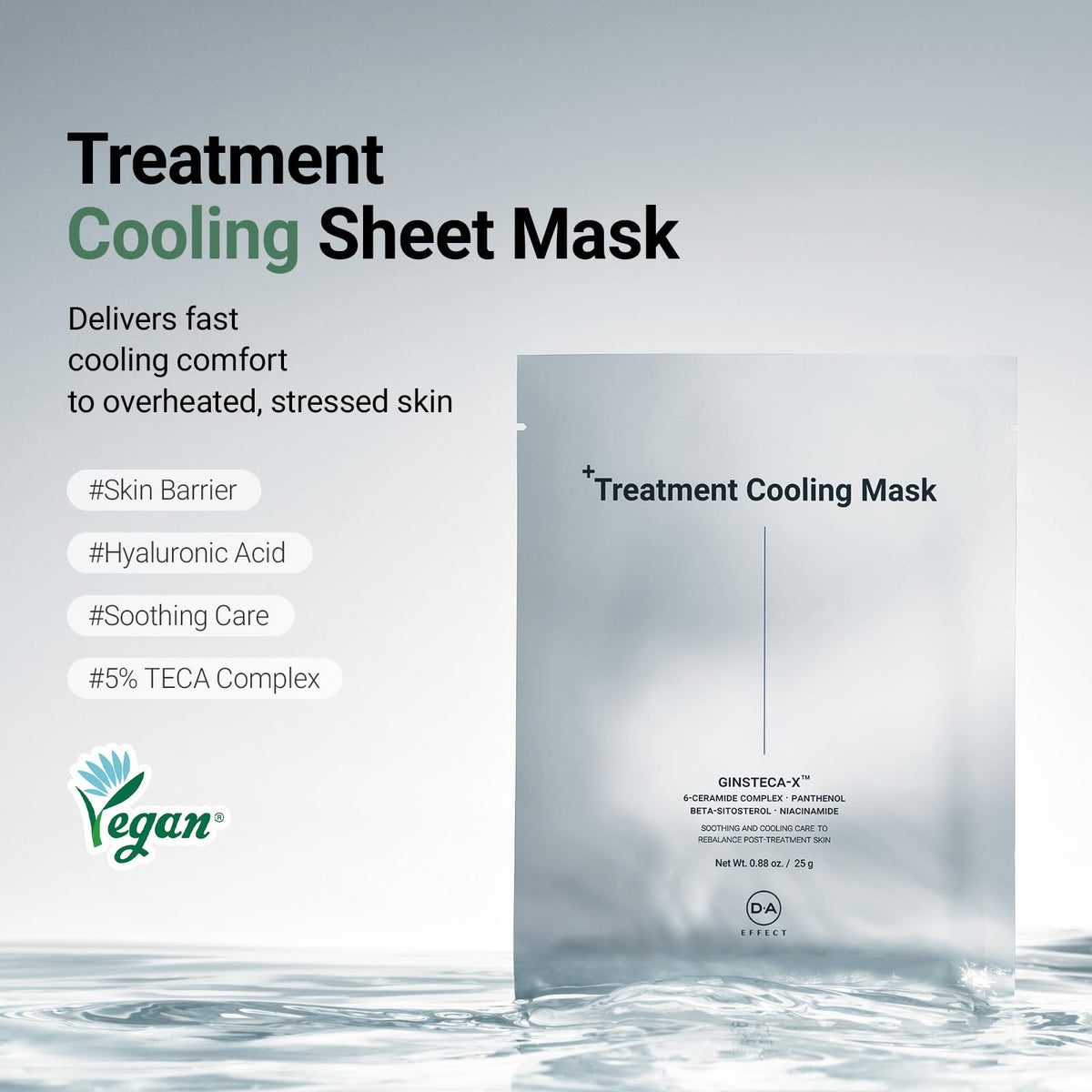 DA EFFECT cooling sheet mask unpacking reveals refreshing serum sheets