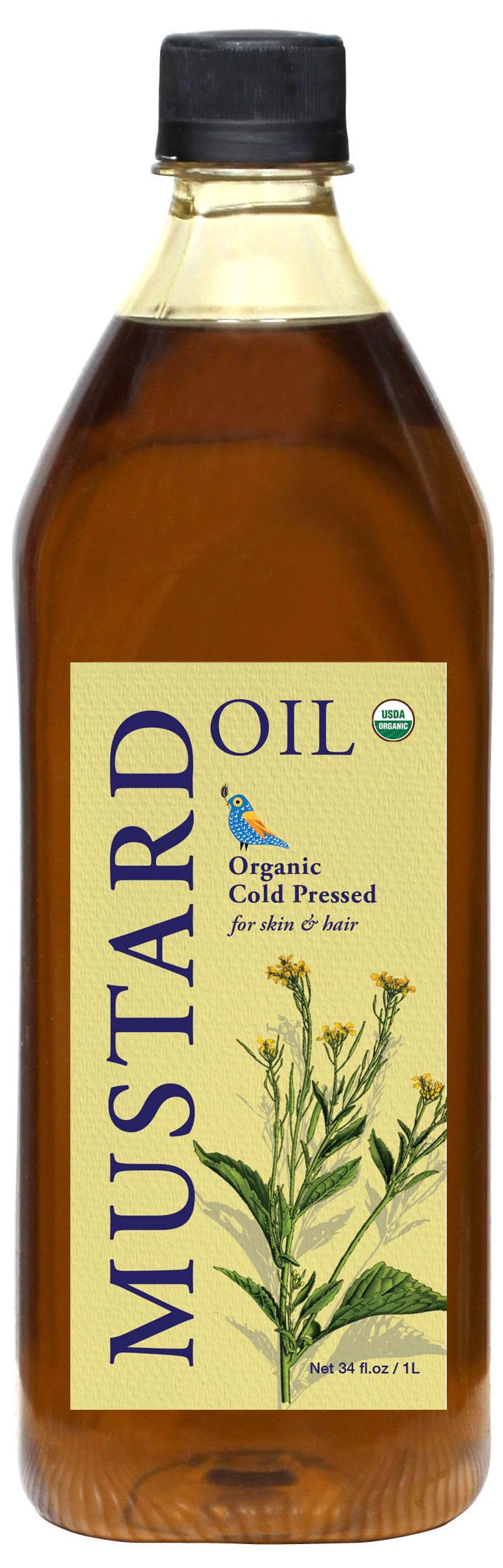 DAANA mustard oil bottle front view promotes natural skin nourishment.