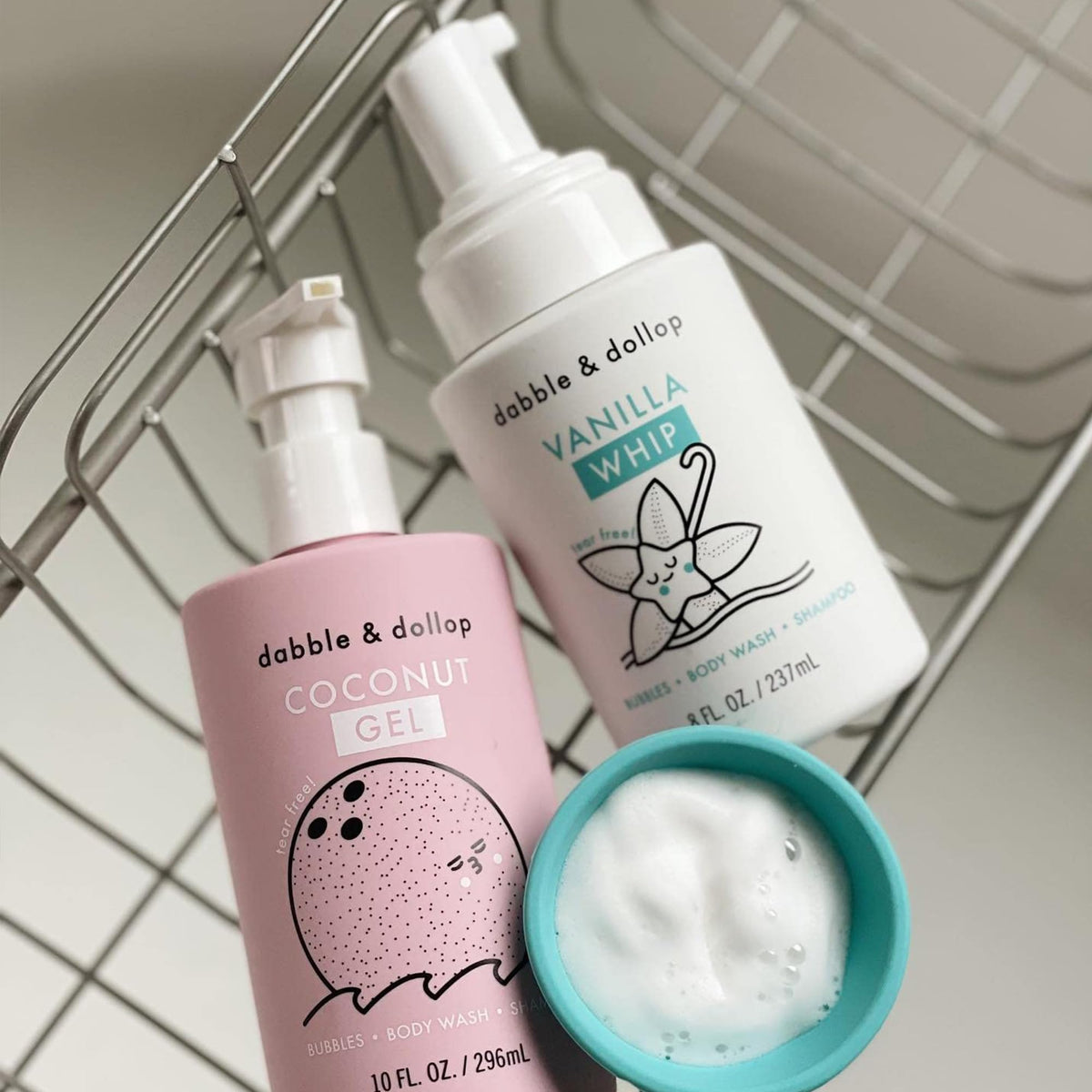 Dabble & Dollop Coconut Vanilla 3-in-1 bath for quick, complete cleansing