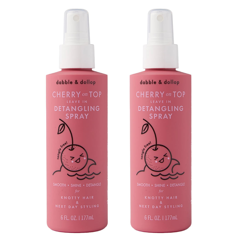Dabble & Dollop Cherry on Top detangler bottle with 360° mist for easy application