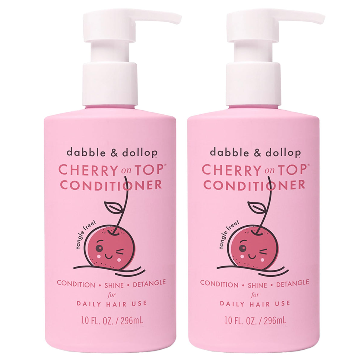 Dabble and Dollop Cherry on Top conditioner bottle front for detangling ease