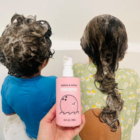 Dabble & Dollop Coconut Kids 3-in-1 texture close-up reveals natural-origin formula