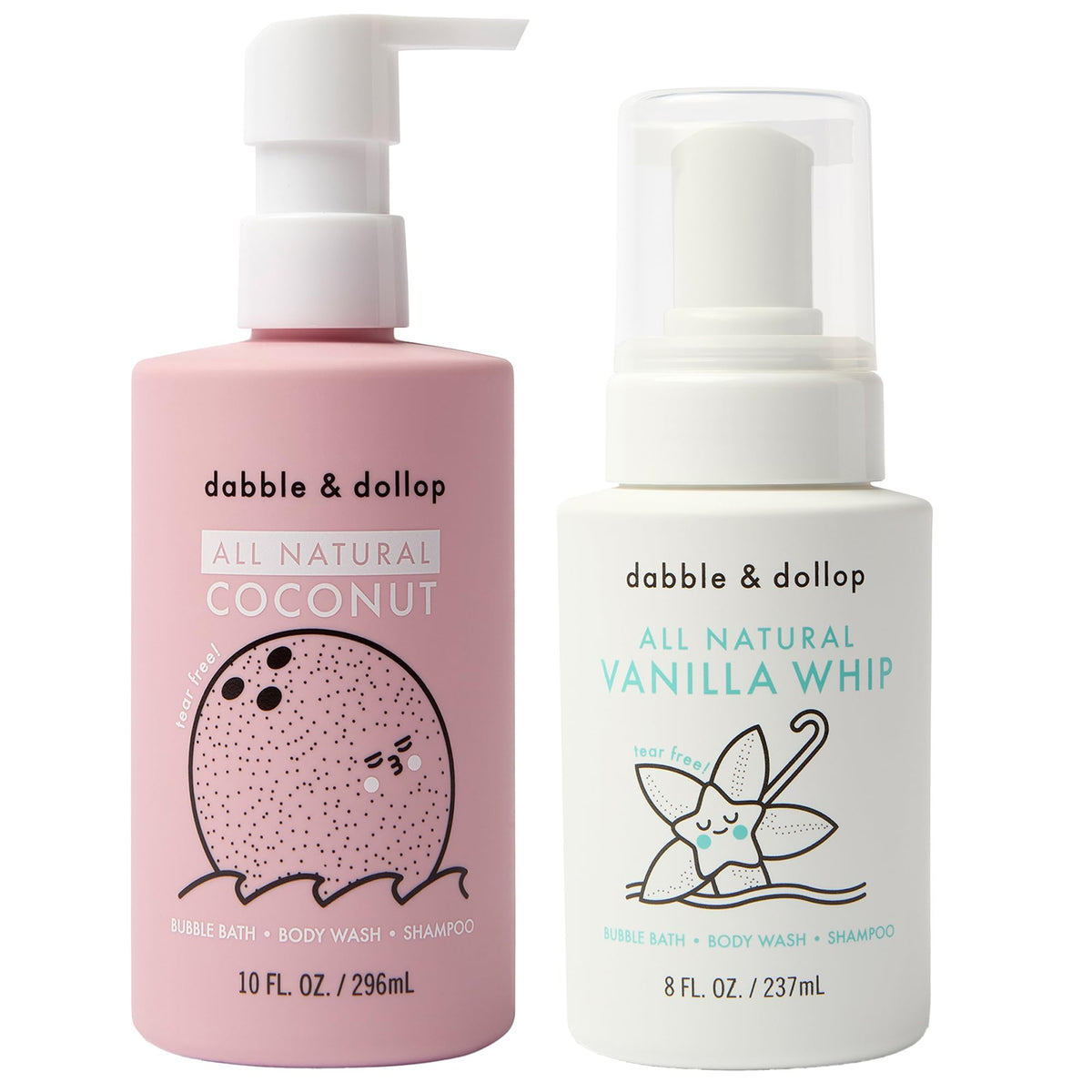 Dabble & Dollop Coconut Vanilla Gel bath provides gentle cleansing for sensitive skin