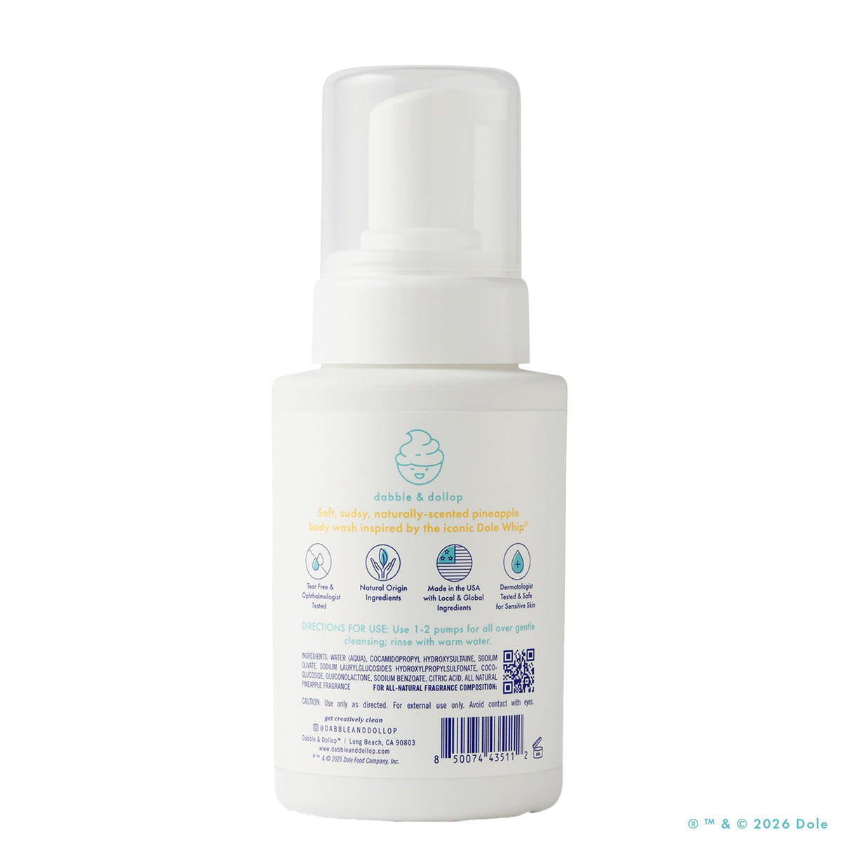 Dabble & Dollop Pineapple wash tear-free and hypoallergenic