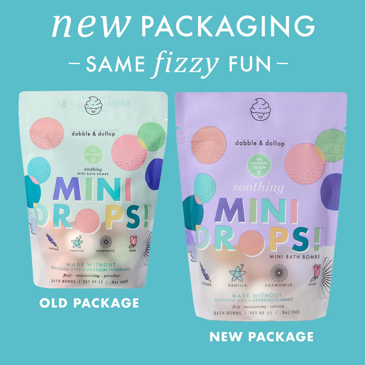 Dabble & Dollop kids bath time bubbles create light, foamy fun.