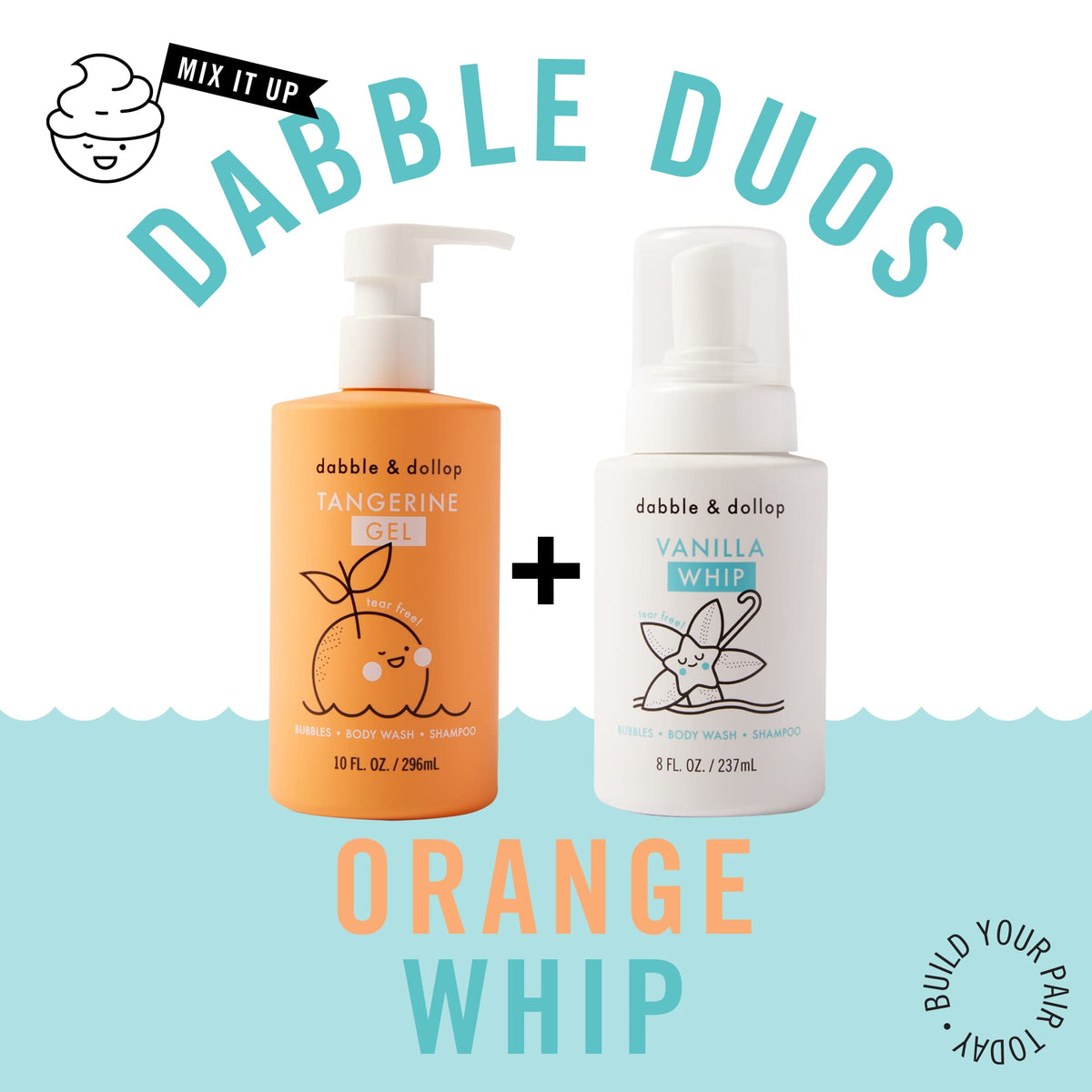 Dabble and Dollop after-wash hair looks softer and easier to brush.