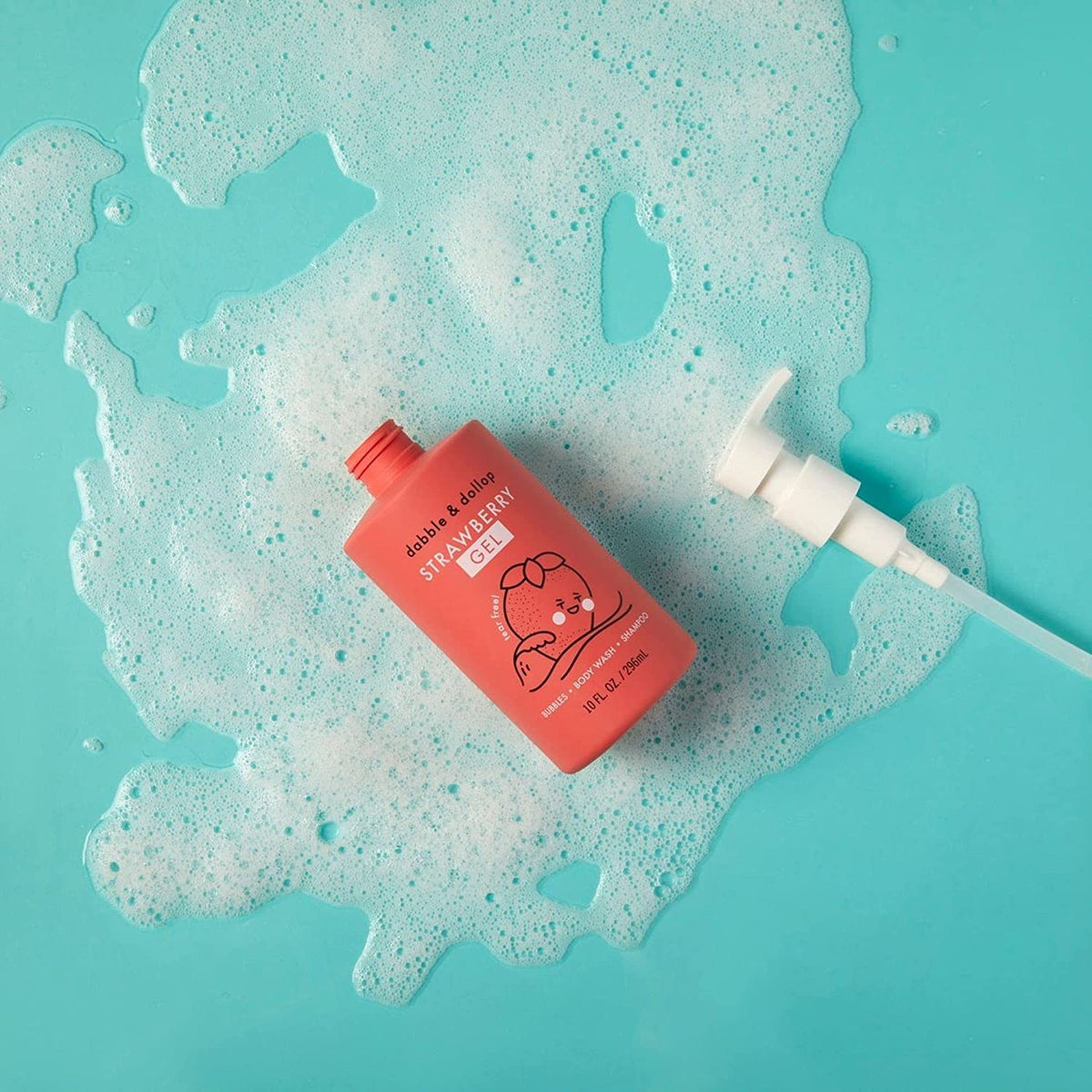 Dabble & Dollop strawberry kids 3-in-1 shampoo for soft, easy-to-brush hair