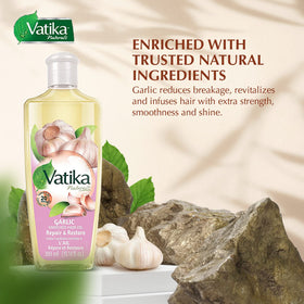Dabur Vatika Naturals Enriched Hair Oil hair strand showing shine and smoothness.