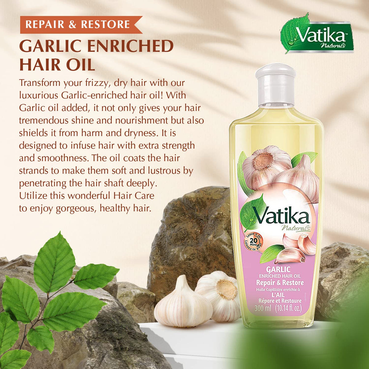Dabur Vatika Naturals Enriched Hair Oil scalp massage scene suggests healthier-looking hair.