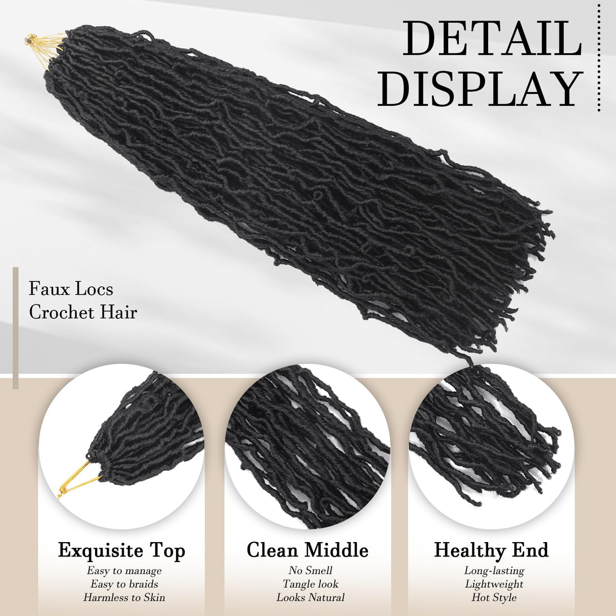 DACAI XIU handwoven soft locs offer breathable comfort for all-day wear.