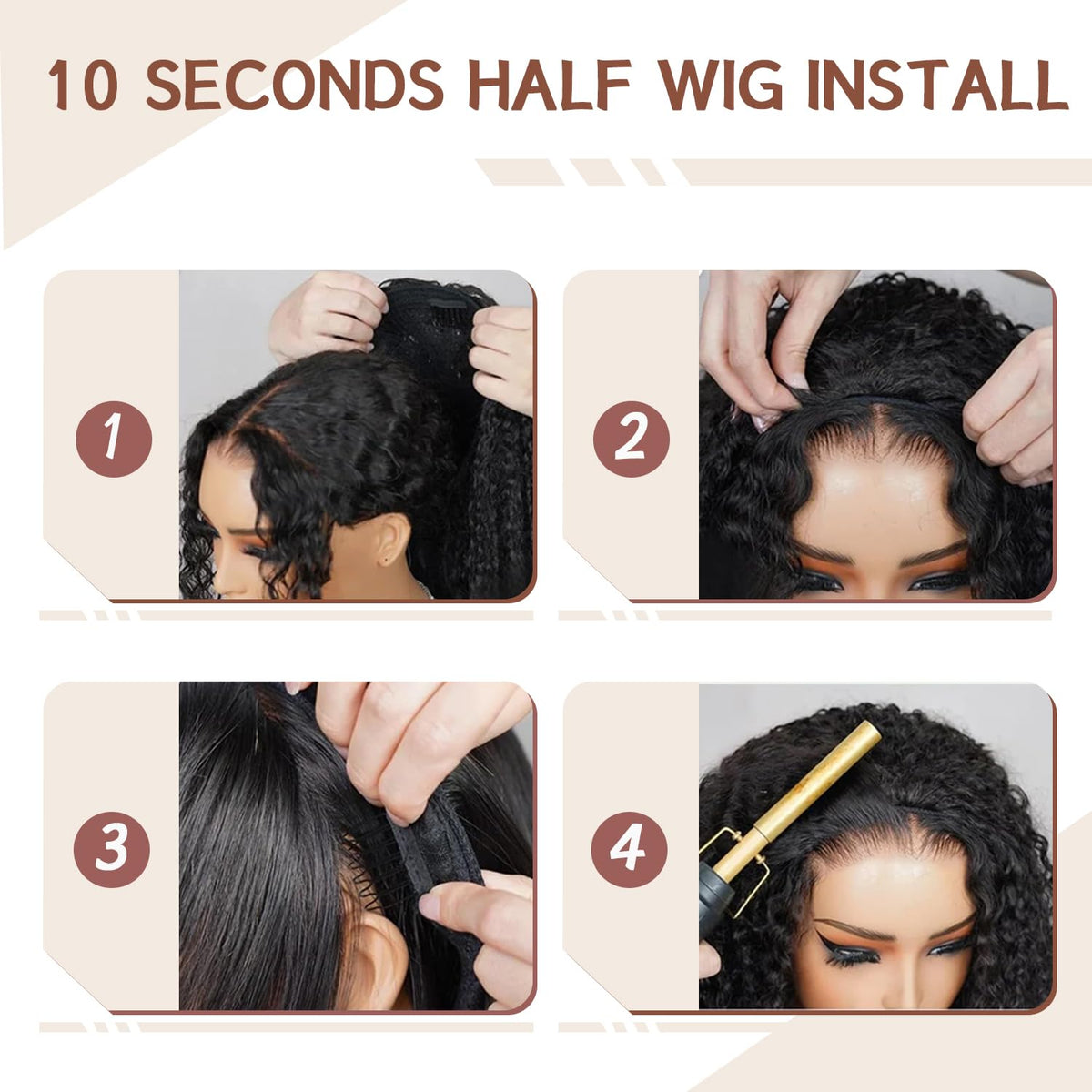 DACHIC high ponytail or bun option with secure clips