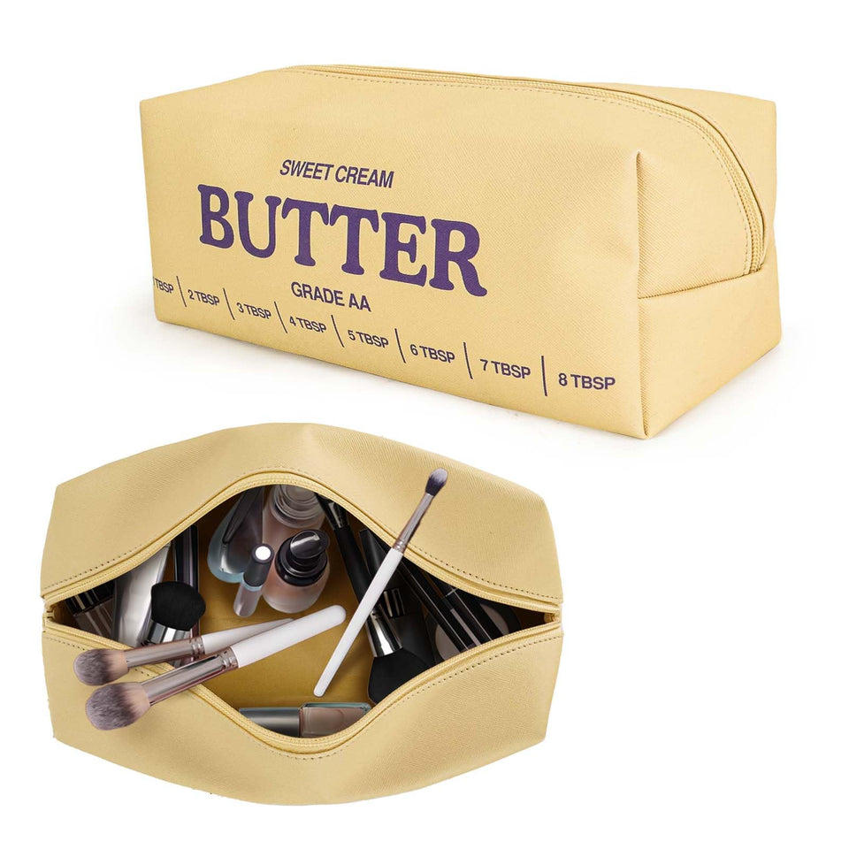 Dadop butter sticks makeup bag front view with double-sided print for travel cosmetics