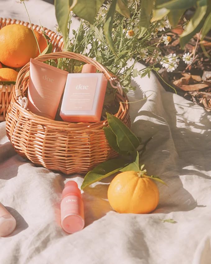 DAE Freshly Squeezed Wash Set lifestyle shot in bathroom suggests daily ritual