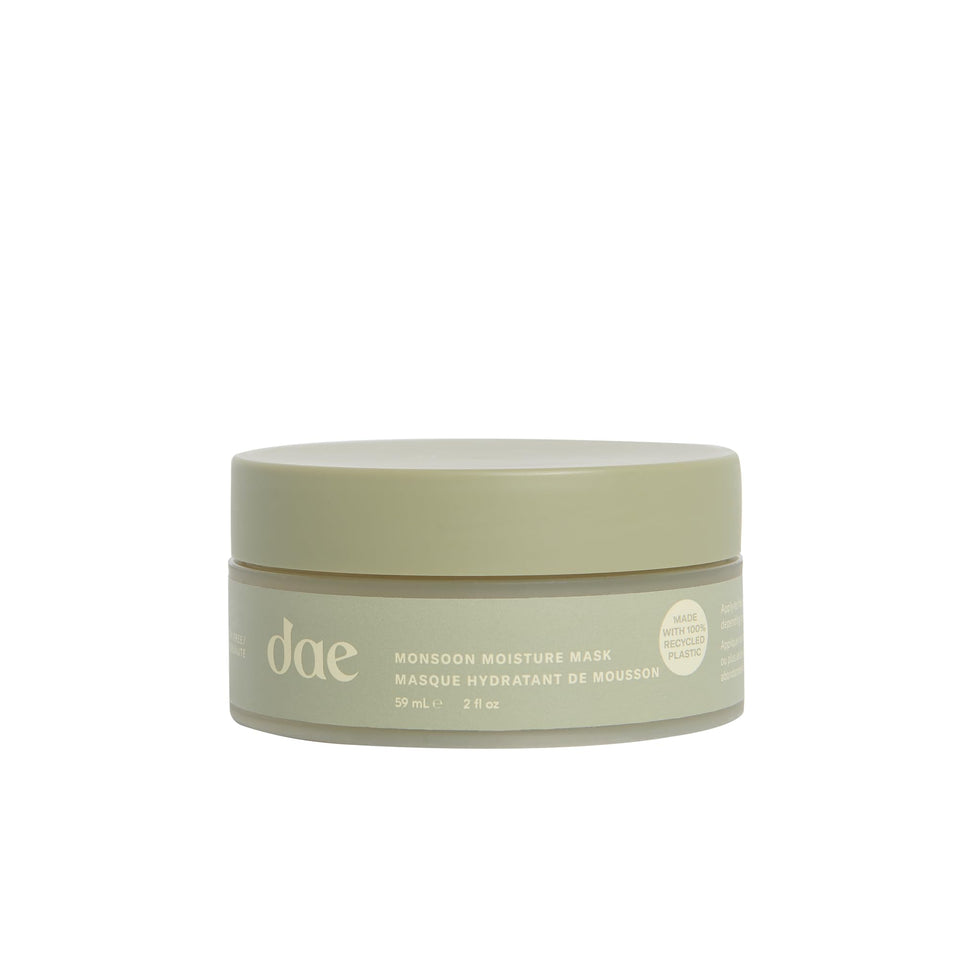 DAE Monsoon Moisture Mask bottle closeup highlighting intense hydration.