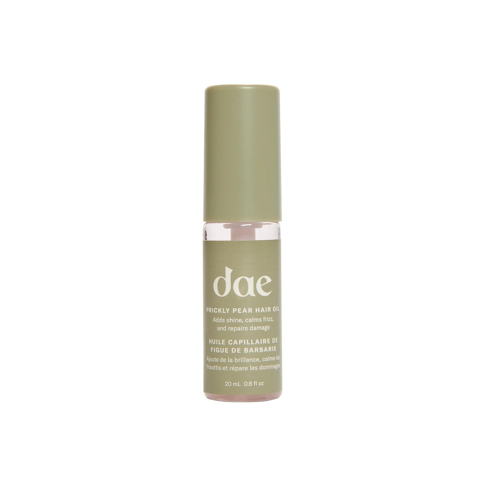 DAE Prickly Pear Hair Oil bottle shows a smooth finish and shine