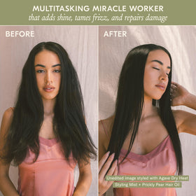 DAE Prickly Pear Hair Oil on hair for detangling and softness