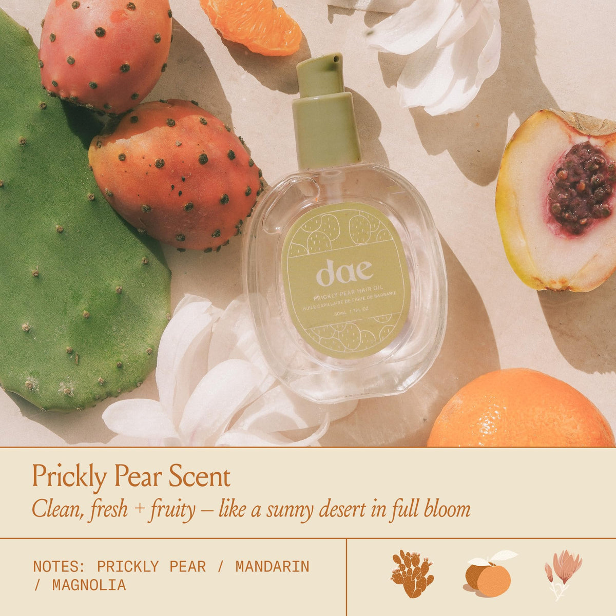 DAE Prickly Pear Seed Oil ingredients emphasize moisture and softness