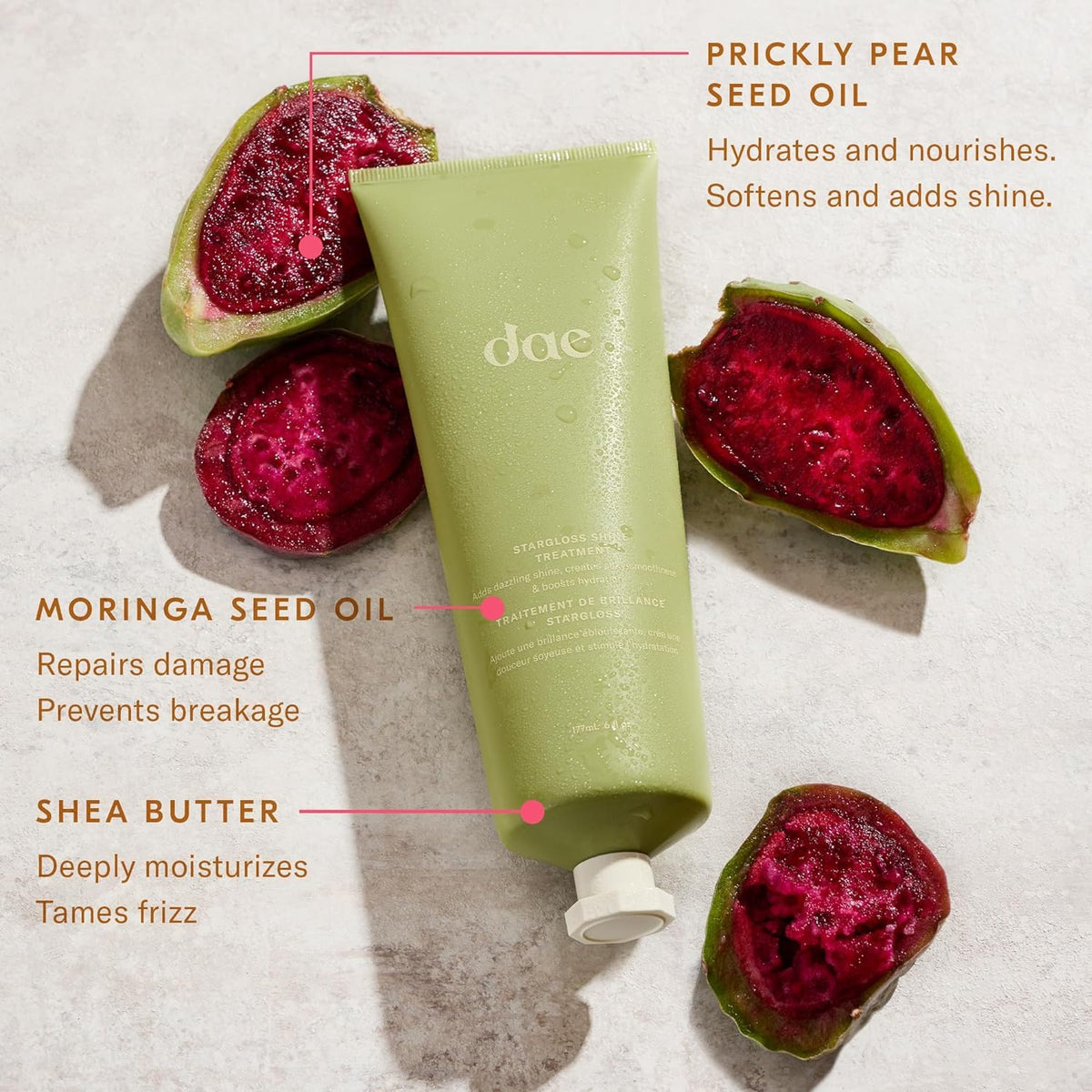 DAE Shine Bright Stargloss Treatment bottle delivering brilliant gloss and frizz control.