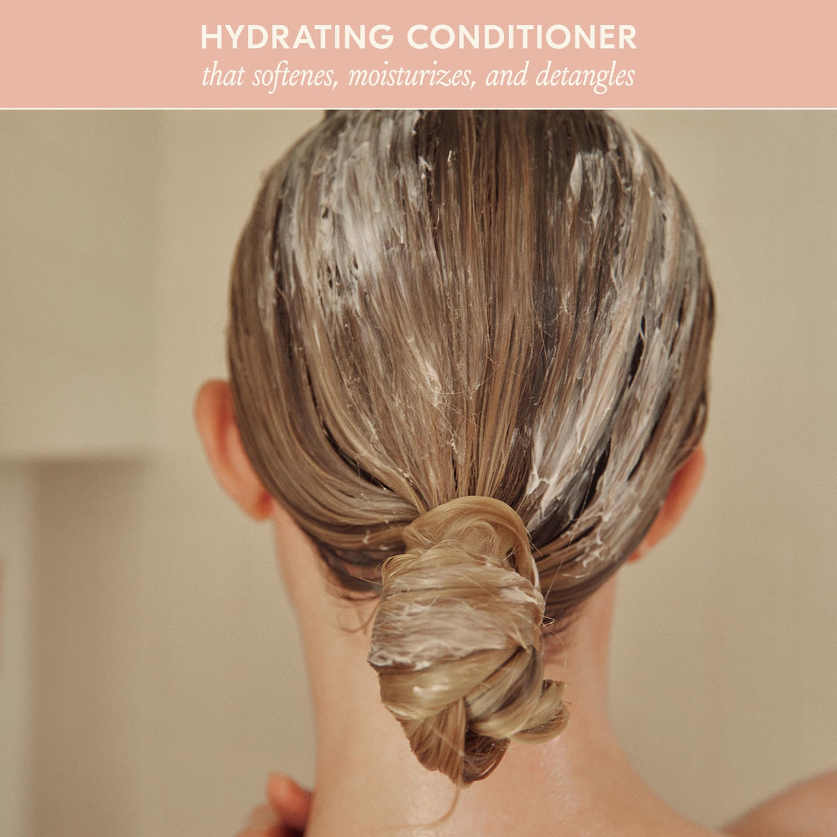 DAE Signature Conditioner application on hair promotes frizz control and natural shine