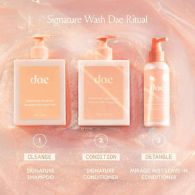 DAE Signature Shampoo glossy hair close-up after wash