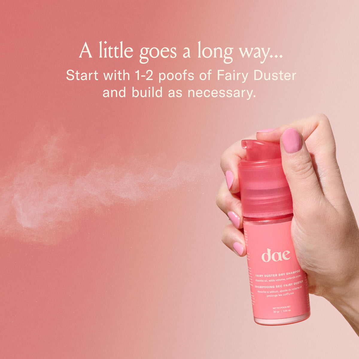 DAE Spellbound Sunsetter hairspray mini blocking humidity and frizz.