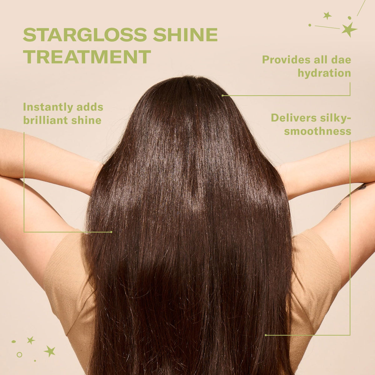 DAE Stargloss application scene showing glossing treatment in hand