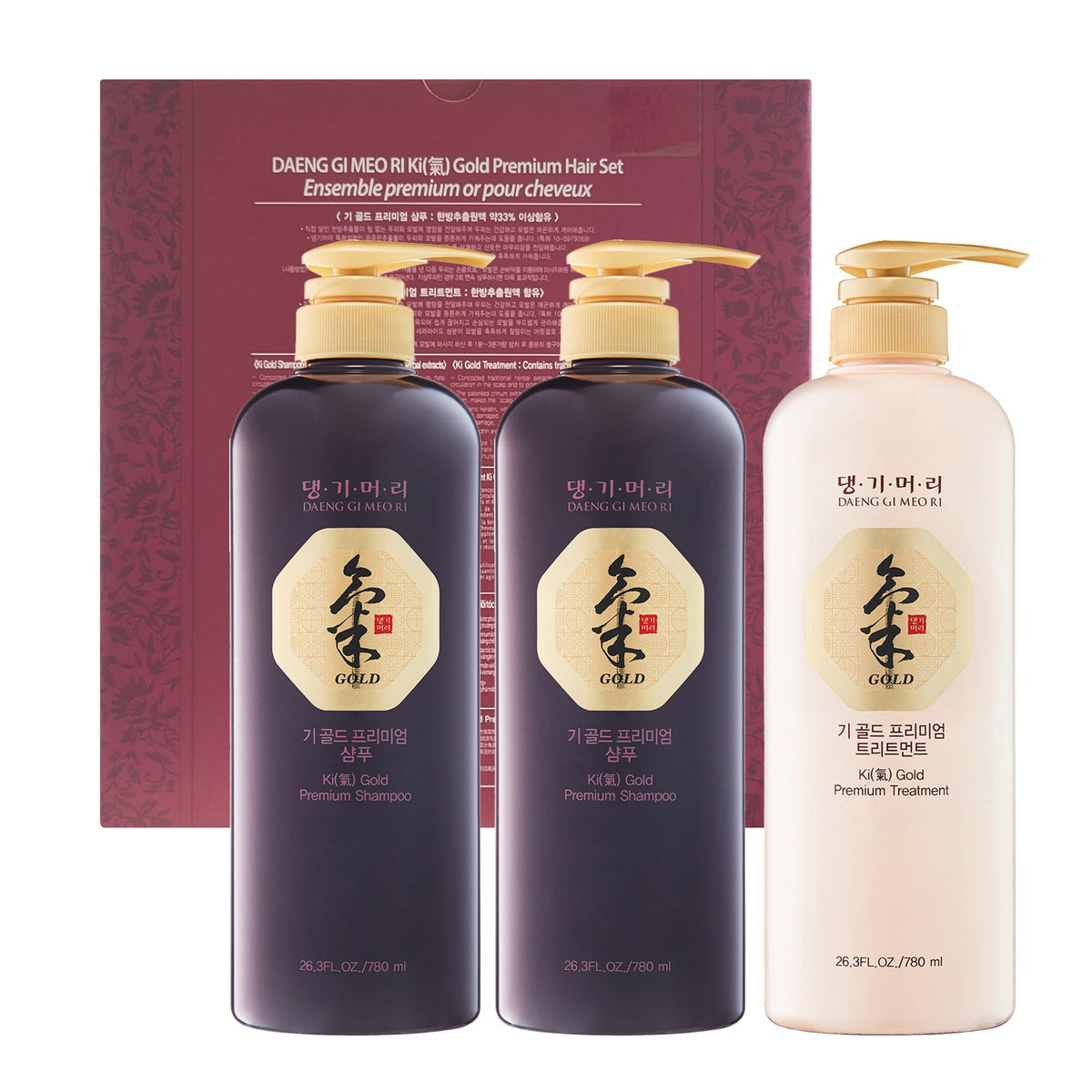 Daeng Gi Me Ri Ki Gold Premium 2 shampoo bottle promotes scalp nourishment for healthier hair daily.