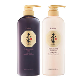 Daeng Gi Me Ri Ki Gold shampoo bottle showcases moisturizing scalp care.