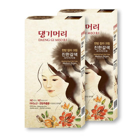 Daeng Gi Me Ri Medium Brown 2-Pack box shows natural gray coverage kit for home use