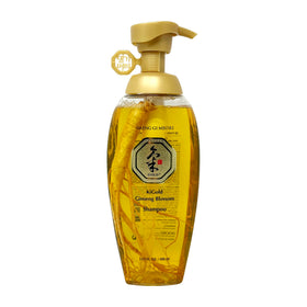 Daeng Gi Meo Ri Ki Gold Ginseng Blossom Shampoo bottle highlights real ginseng for hair vitality