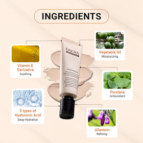 DAERA BB cream hydrating formula with hyaluronic acid improves skin texture
