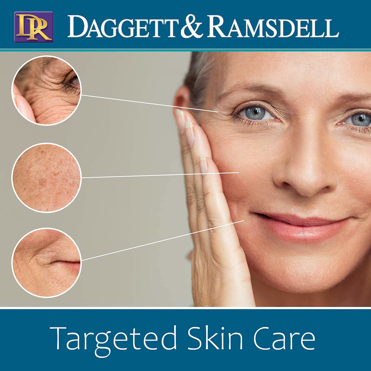 Daggett & Ramsdell silky-skin-finish close-up reveals smooth skin texture.