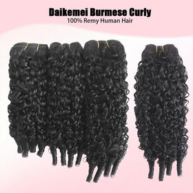 Daikemei water wave bundles natural black close-up highlights soft, blendable texture.